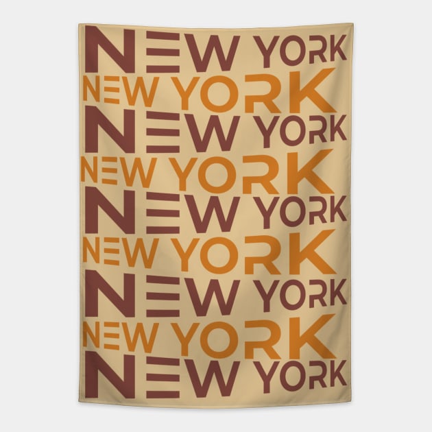 Retro new York typographic abstract design Tapestry by Blueberry Pie 