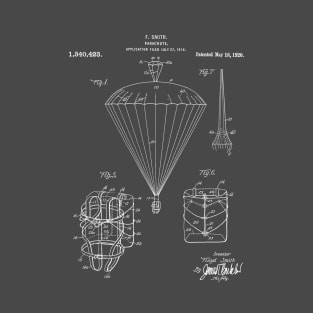 Parachute Patent - Sky Diving Art - Antique T-Shirt