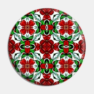 Red and Green Christmas Pattern Number 2 Pin