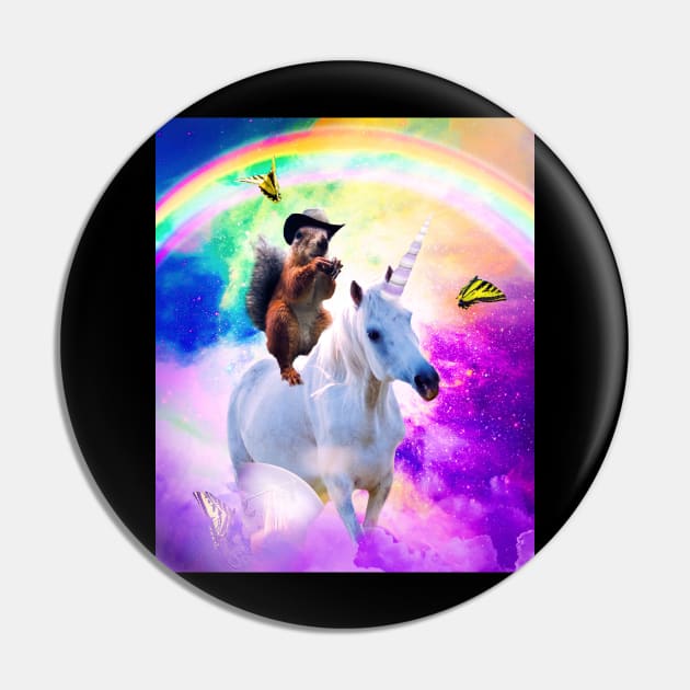 Cowboy Squirrel Riding Unicorn Pin by Random Galaxy