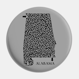 Alabama State Outline Maze & Labyrinth Pin