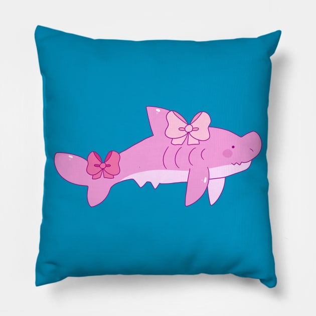 Pink Bow Shark Pillow by saradaboru