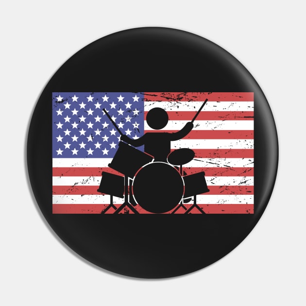 United States Flag & Drummer Pin by MeatMan