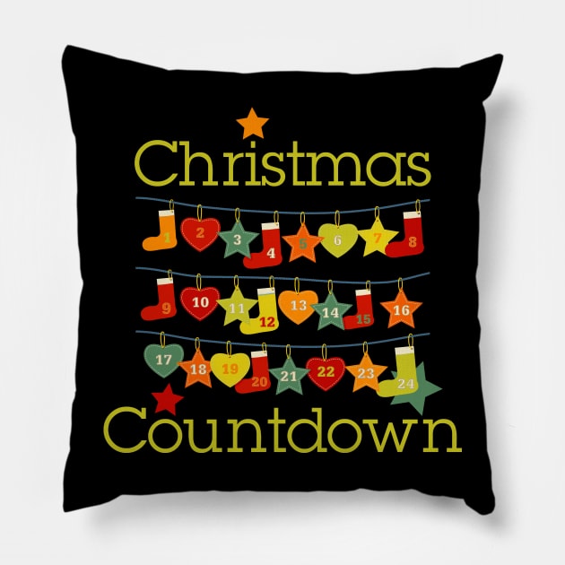 Christmas Seasons - Pretty Countdown Calendar 2 Pillow by EDDArt