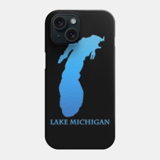 Lake Michigan Great Lakes Outline with Label Phone Case