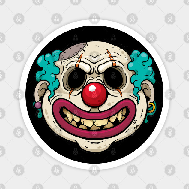 Scary Clown Zombie Halloween Cartoon Art Scary Clown Magnet Teepublic Anyway, the creature, who typically takes the form of the horrifying pennywise the clown, is played usually, when standards and practices censors or outright bans an episode of a cartoon. scary clown zombie halloween cartoon art by big bikers club