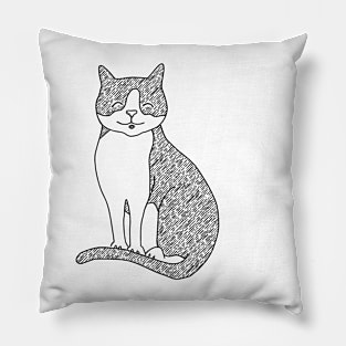 Happy Cat Sketch - Olecranon Pillow