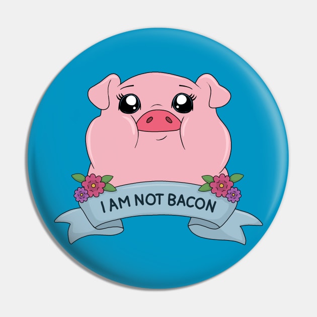 I am not bacon - Cute pig Pin by valentinahramov