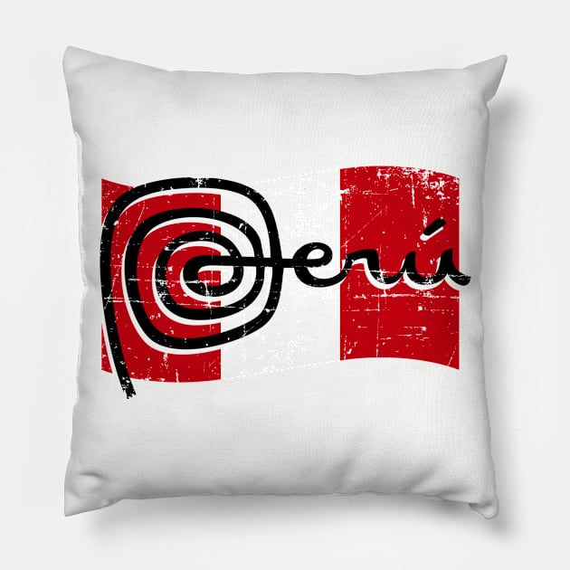 Bandera del Perú - Marca Perú Pillow by verde