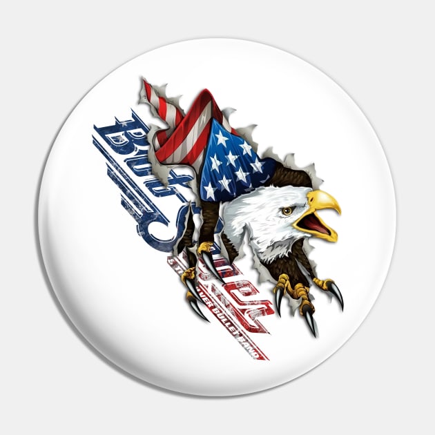 Bob Seger Eagel American flag Pin by bodisemok