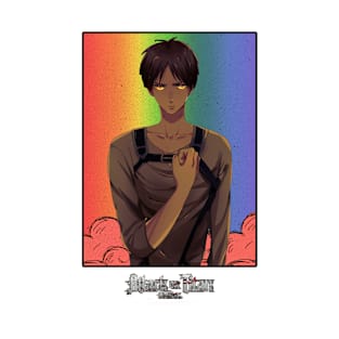 Retro Grunge Frame Anime Poster | Eren Jaeger T-Shirt