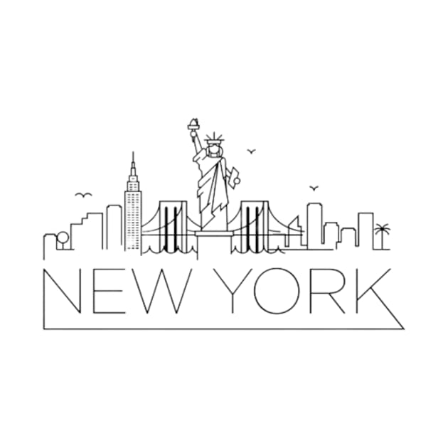 New York - Digital Drawing - B&W by euror-design