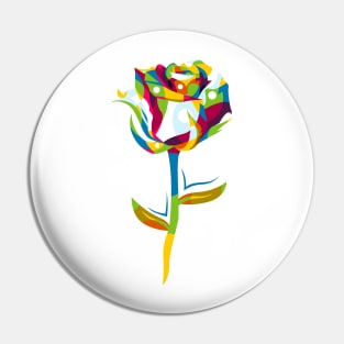 Colorful Rose Flower Pin