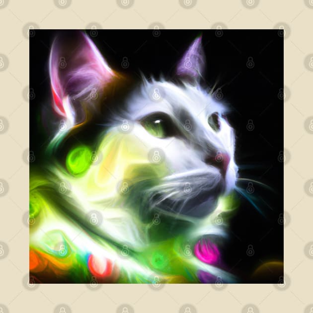 Neon Cat Portrait by ArtisticCorner