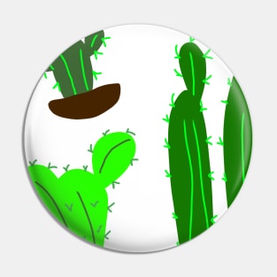 green cactus tree design art Pin