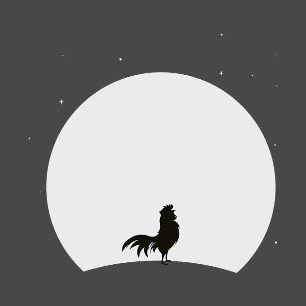 Midnight rooster by Monos Kromaticos Graphic Studio