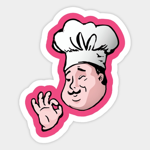 Kiss The Cook Cool Cooking Chef Gift' Sticker
