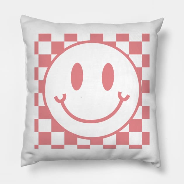 Preppy Smiley Face Pillow by Taylor Thompson Art