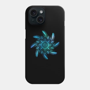 Blue feather mandala Phone Case