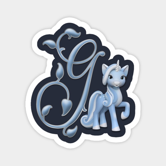 Monogram G Custom Unicorn Magnet by AlondraHanley