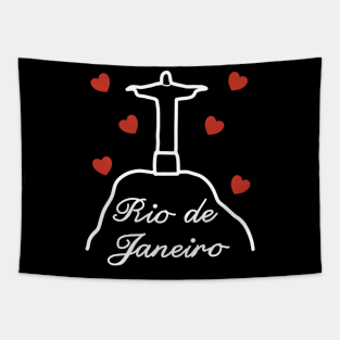 Rio de Janeiro with heart love summer travel vintage Tapestry