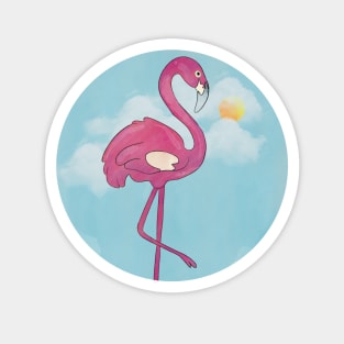 Flamingo in the blue sky Magnet