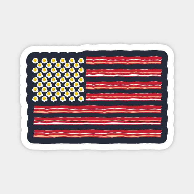Bacon and Eggs American Flag 4th of July Magnet by stayfrostybro