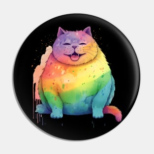 Rainbow Chonky Kitty Pin