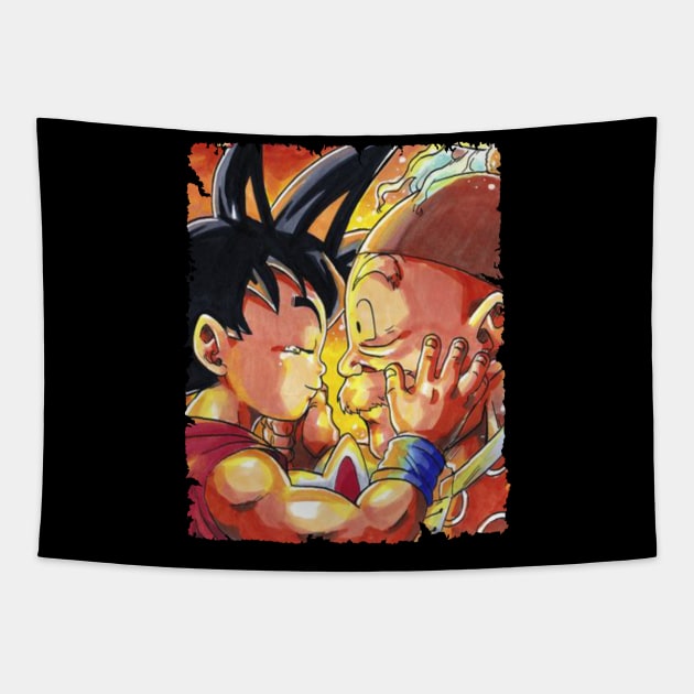 SON GOHAN GRANDFATHER MERCH VTG Tapestry by Mie Ayam Herbal