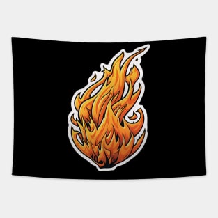 Orange Fire Ball Tapestry