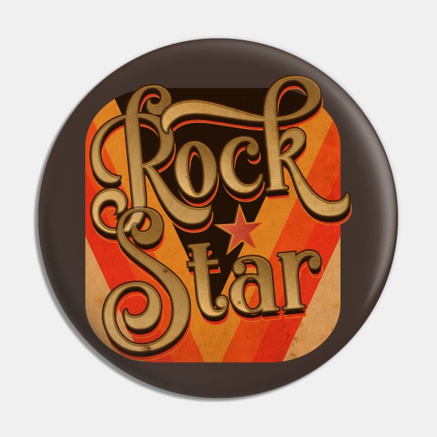 Vintage Rock Star Pin by CTShirts