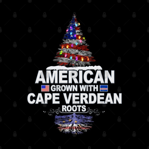 Christmas Tree  American Grown With Cape Verdean Roots - Gift for Cape Verdean From Cape Verde by Country Flags