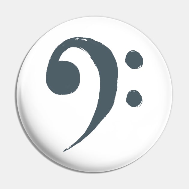 Bass clef Aesthetic Pin by Harpleydesign