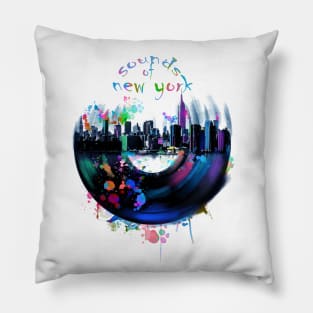 new york skyline vinyl Pillow