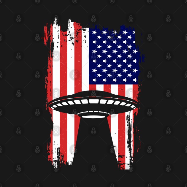 American Flag Ufo Alien by Dylante