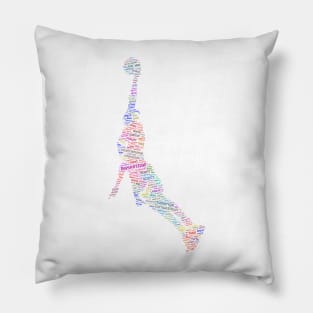 Basketball Sport Silhouette Shape Text Word Cloud Pillow