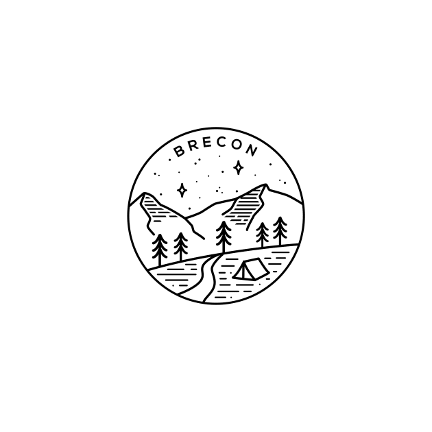 Brecon Beacons National Park Wales Emblem - White by typelab