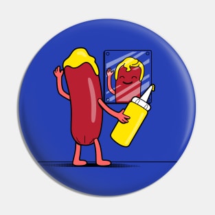 Funny Cute Junk Food Hotdog Kawaii Mustard Hair Vain Cartoon Pin