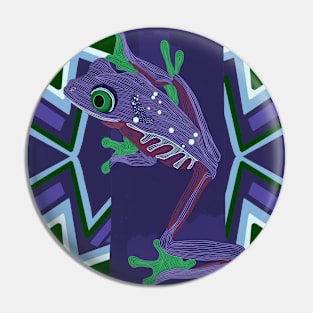 Purple Tree Frog Design Pin