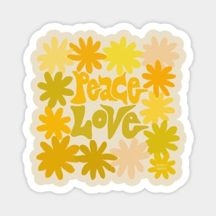 Peace Love Cheer watercolor art by Surfy Birdy Magnet