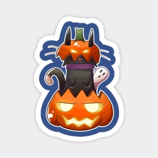 Jack O' Lantern Cat Magnet