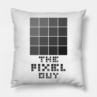 the pixel guy design for the pixel lover - gray Pillow