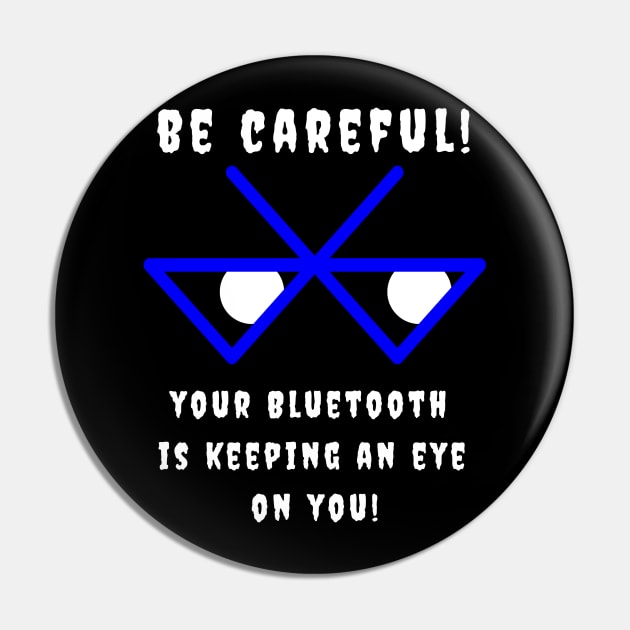 Bluetooth - blue symbol and white letters on a black background Pin by PopArtyParty