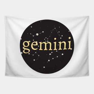 Gemini Zodiac Sign Star Circle Tapestry