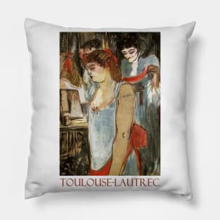 Woman with Arm Tattoo by Henri de Toulouse-Lautrec Pillow