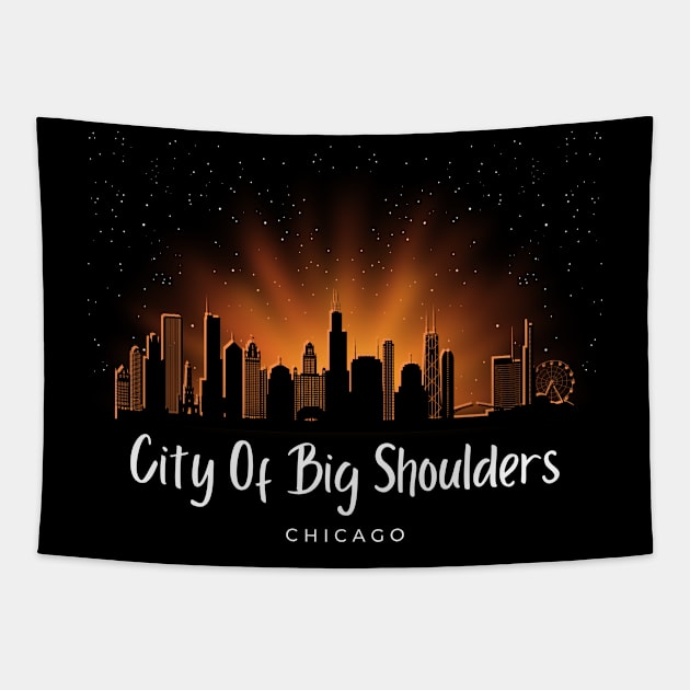 City Of Big Shoulders Tapestry by Kenny The Bartender's Tee Emporium