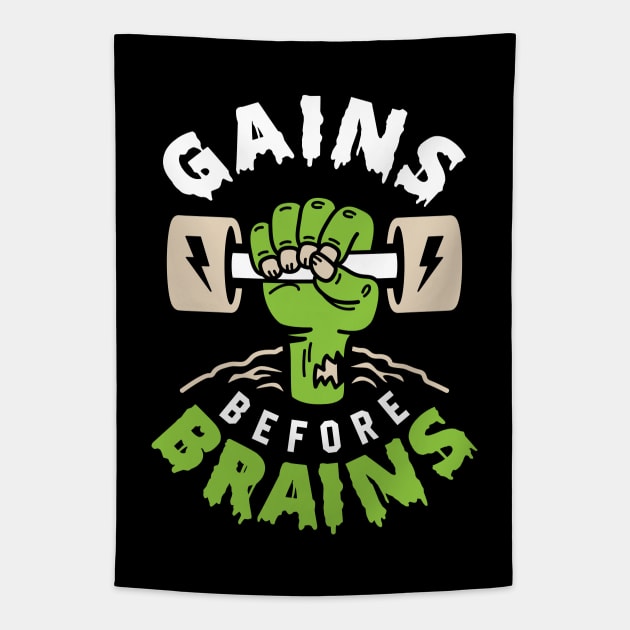 Gains Before Brains Tapestry by brogressproject