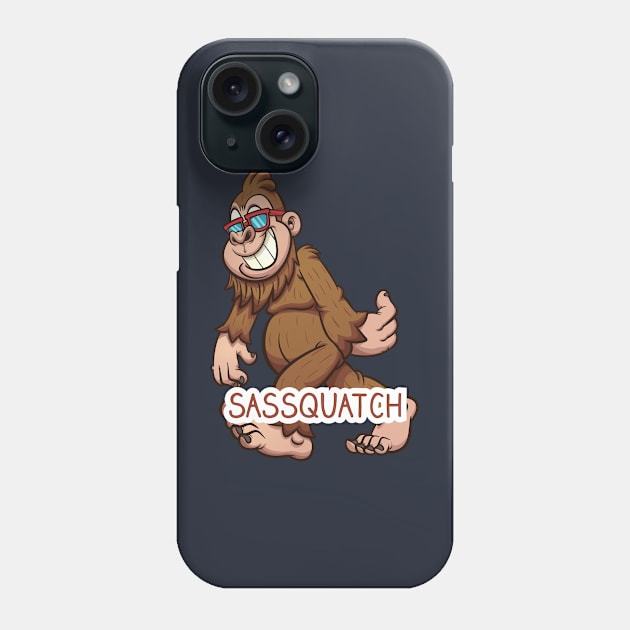 Sassquatch - Badass With An Attitude To Match  - White - Cartoon Phone Case by Crazy Collective