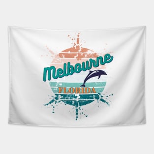 Melbourne Florida Exploding Retro Sunset Tapestry