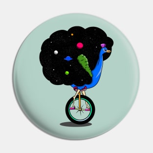 Peacock riding a bike Pin